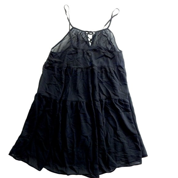 PacSun Womens Fit and Flare Mini Dress Bathing Suit Cover Up Black Size M/L - Picture 2 of 10